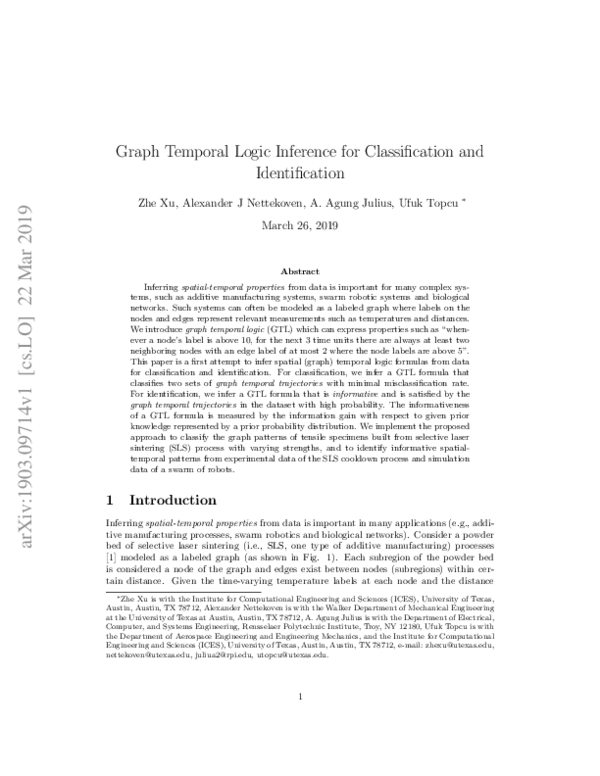 (PDF) Graph Temporal Logic Inference for Classification and Identification