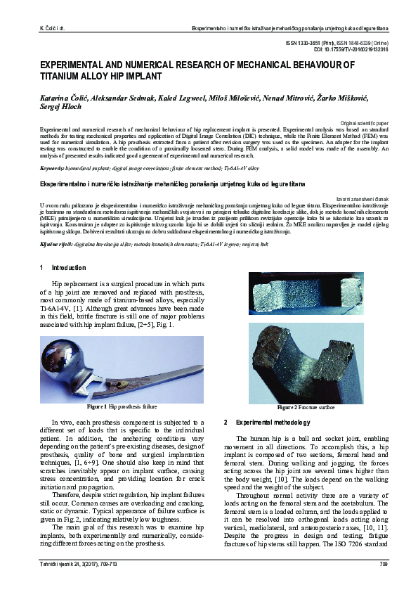 (PDF) Experimental and numerical research of mechanical behaviour of ...