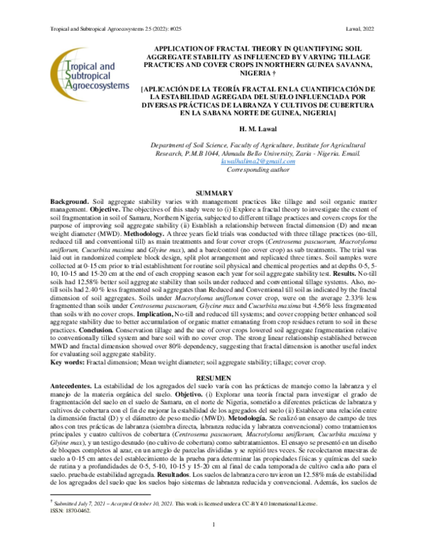 (PDF) Application of Fractal Theory in Quantifying Soil Aggregate ...
