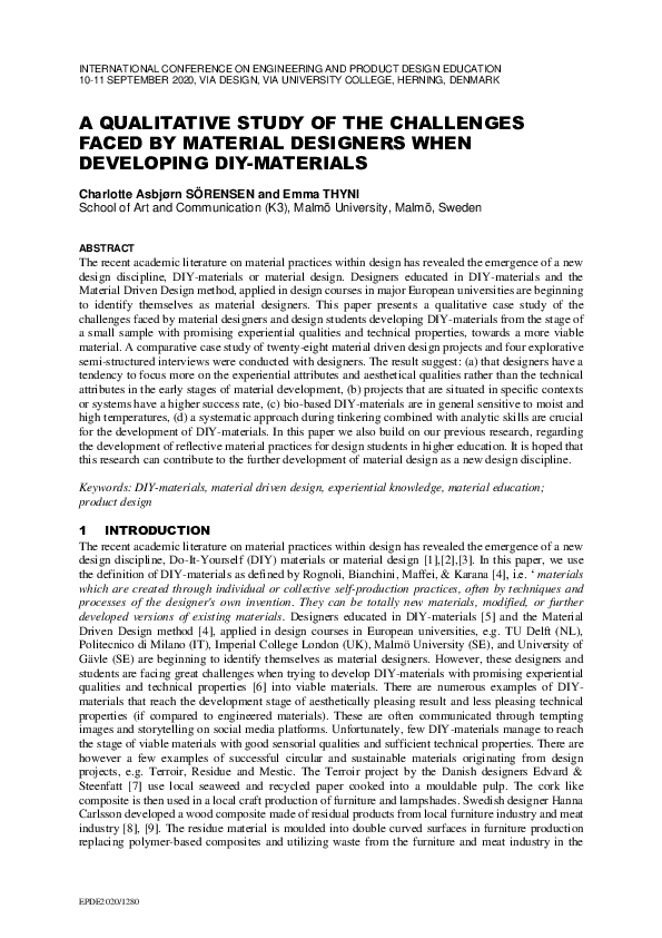 (PDF) A qualitative study of the challenges faced by material designers ...