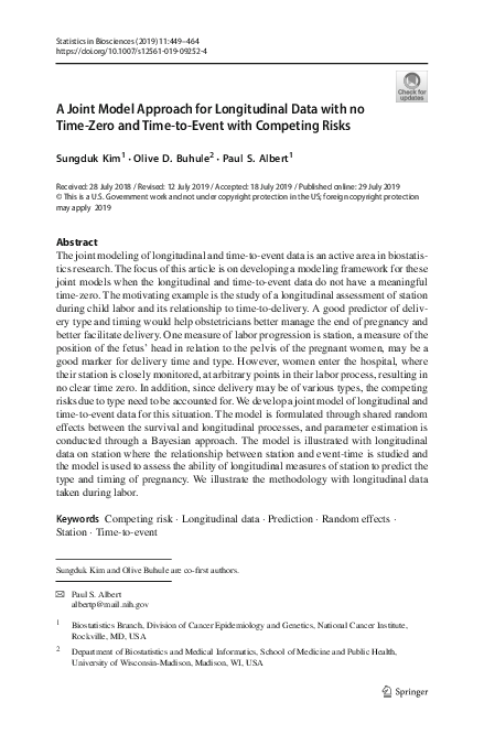 (PDF) A Joint Model Approach for Longitudinal Data with no Time-Zero ...
