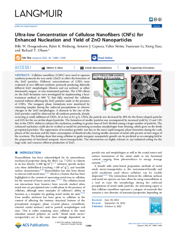 (PDF) Ultra-low Concentration of Cellulose Nanofibers (CNFs) for ...
