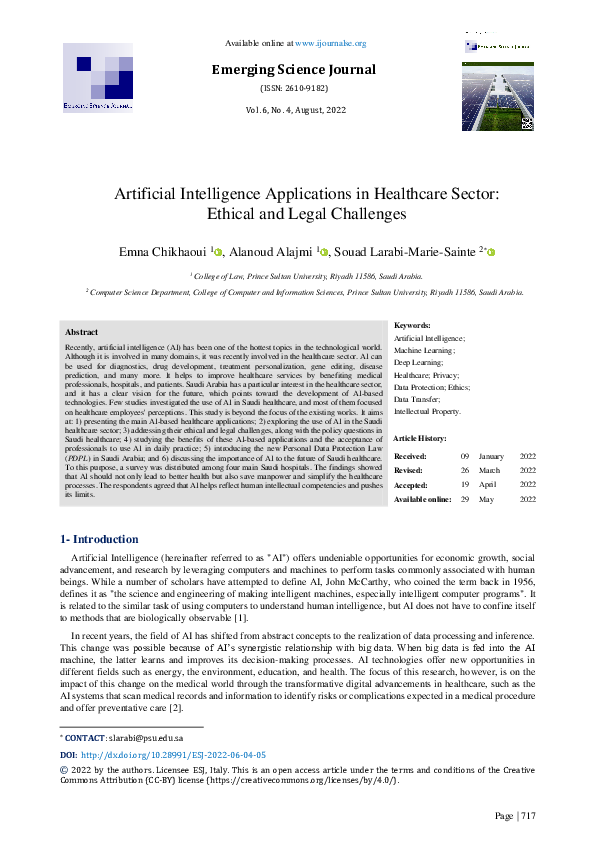 (PDF) Artificial Intelligence Applications in Healthcare Sector ...