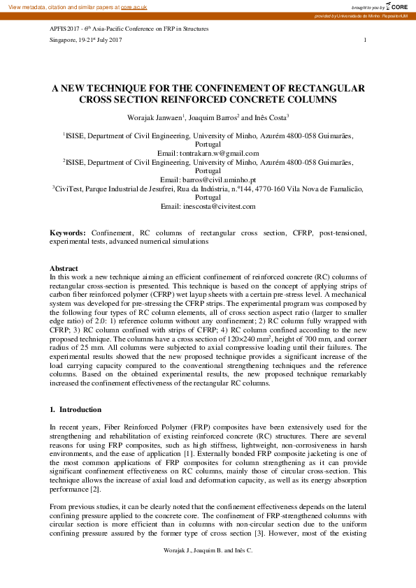 (PDF) A new technique for the confinement of rectangular cross section ...