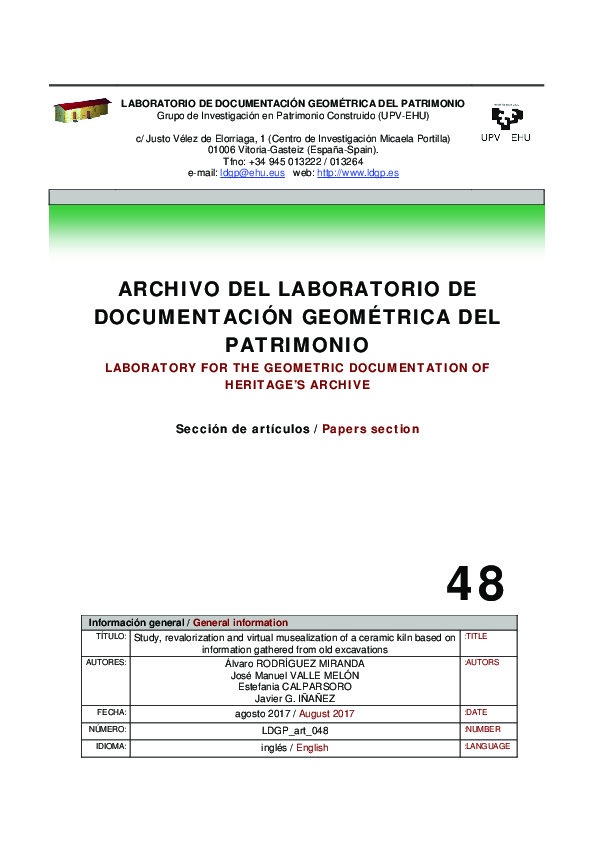 (PDF) Study, revalorization and virtual musealization of a ceramic kiln ...