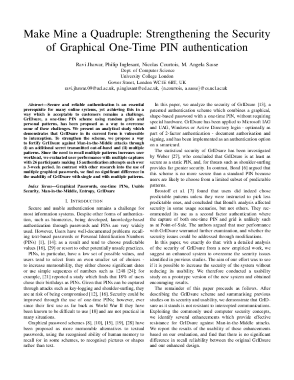 (PDF) Make mine a quadruple: Strengthening the security of graphical ...