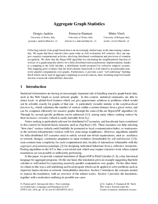 (PDF) Aggregate Graph Statistics