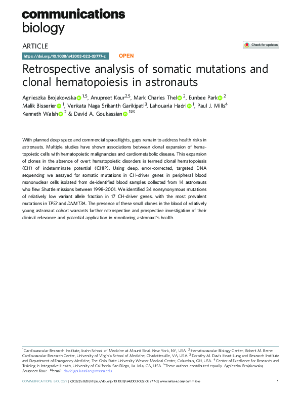 (PDF) Retrospective analysis of somatic mutations and clonal ...