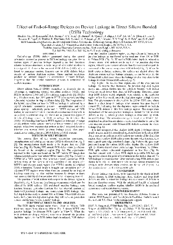 (PDF) Effect of End-of-Range Defects on Device Leakage in Direct ...