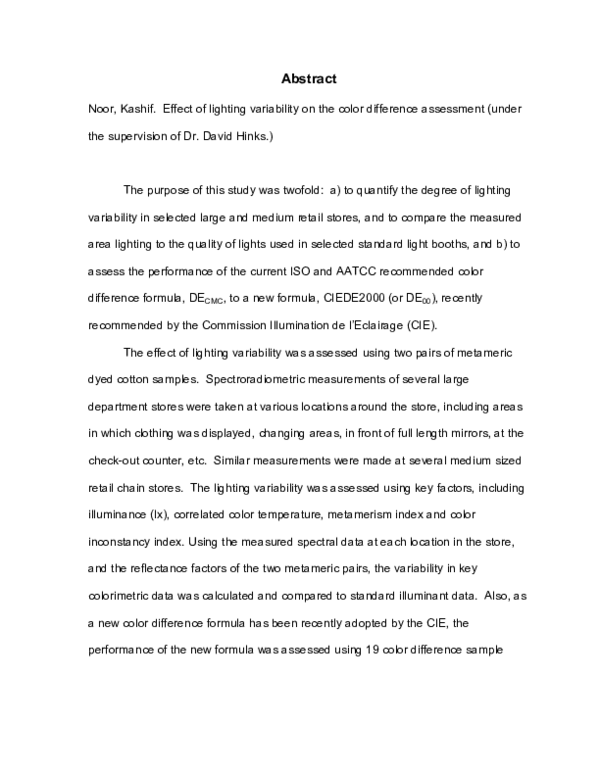 (PDF) Effect of Lighting Variability on the Color Difference Assessment