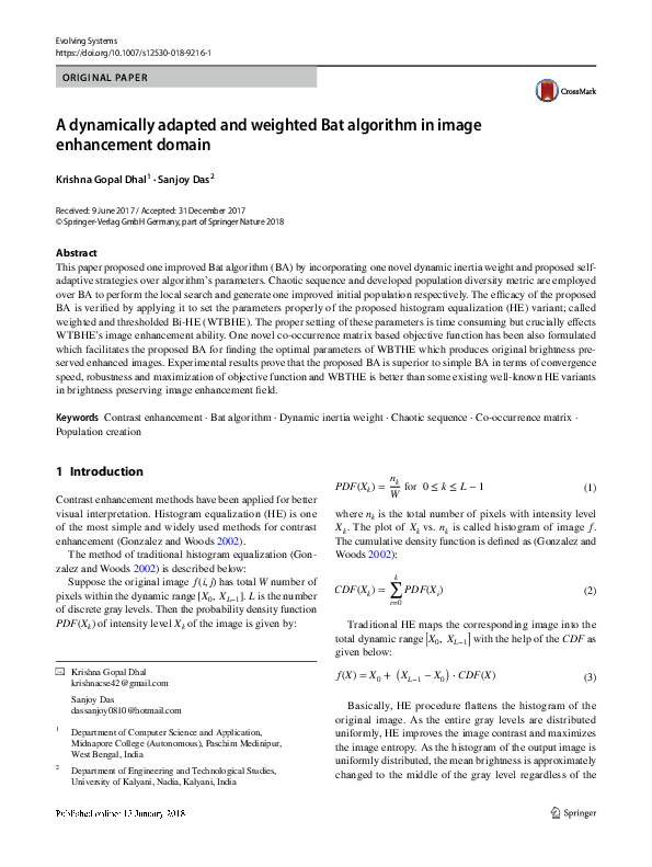 (PDF) A dynamically adapted and weighted Bat algorithm in image ...