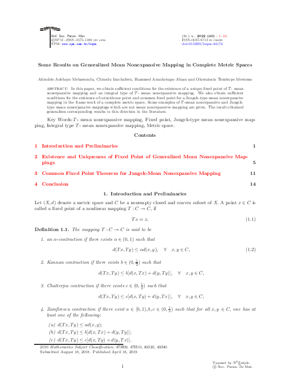 (PDF) Some results on generalized mean nonexpansive mapping in complete ...