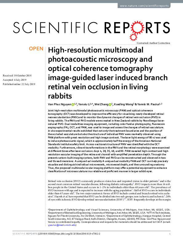 (PDF) High-resolution multimodal photoacoustic microscopy and optical ...