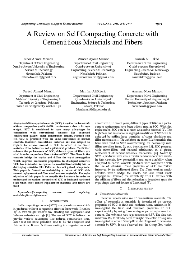 (PDF) A Review on Self Compacting Concrete with Cementitious Materials ...