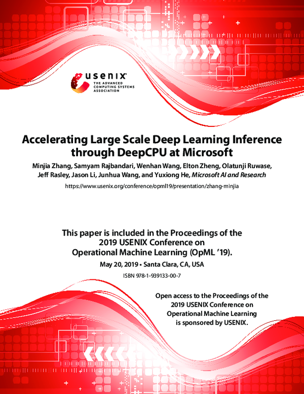 (PDF) Accelerating Large Scale Deep Learning Inference through DeepCPU ...