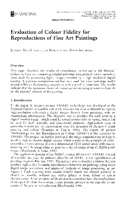 (PDF) Evaluation of colour fidelity for reproductions of fine art paintings