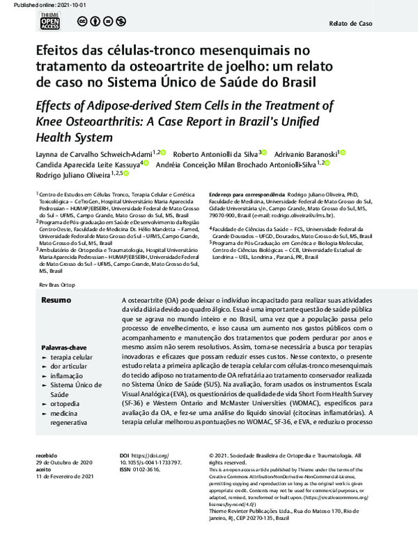 (PDF) Efeitos das células-tronco mesenquimais no tratamento da ...