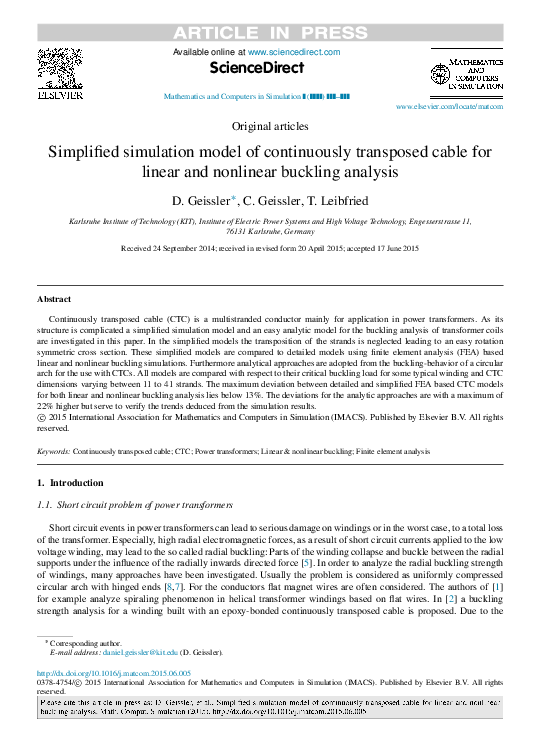 (PDF) Simplified simulation model of continuously transposed cable for ...