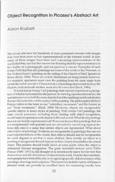 (PDF) Object Recognition in Picasso's Abstract Art