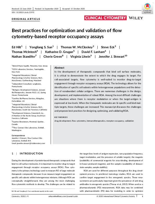 (PDF) Best practices for optimization and validation of flow cytometry ...