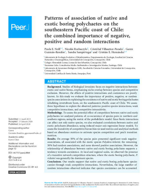 (PDF) Patterns of association of native and exotic boring polychaetes ...