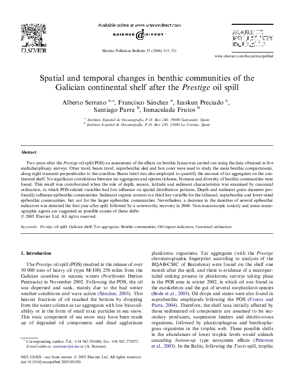 (PDF) Spatial and temporal changes in benthic communities of the ...