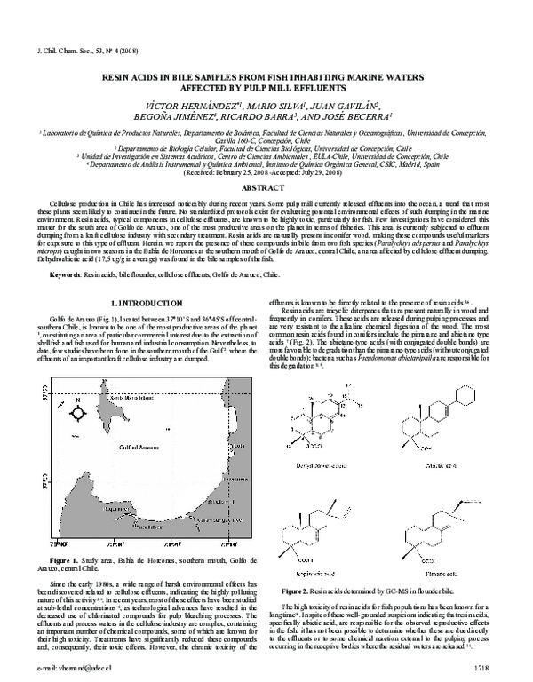 (PDF) Resin Acids in Bile Samples from Fish Inhabiting Marine Waters ...