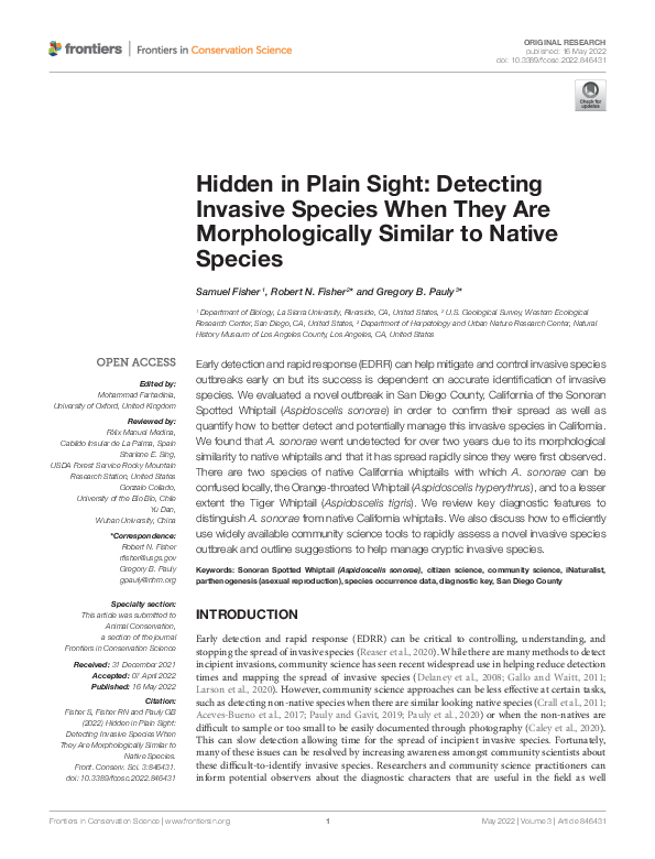 (PDF) Hidden in Plain Sight: Detecting Invasive Species When They Are ...
