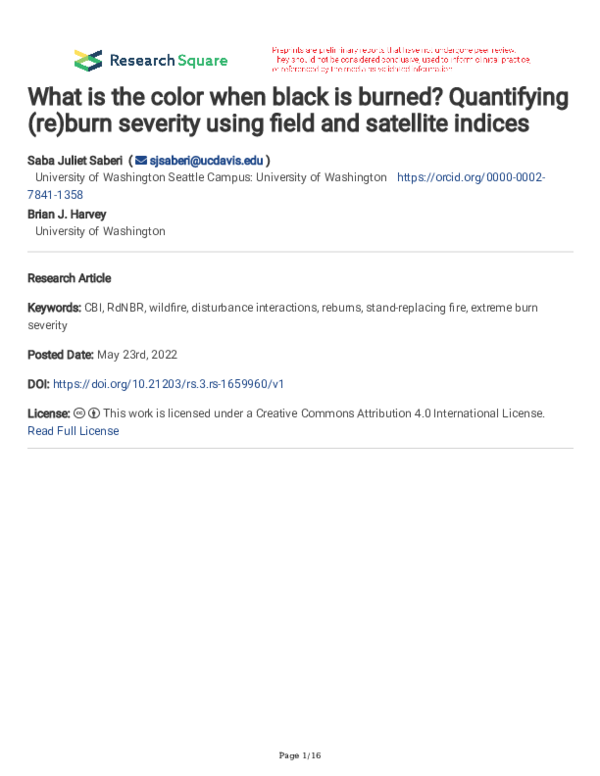 (PDF) What is the color when black is burned? Quantifying (re)burn ...