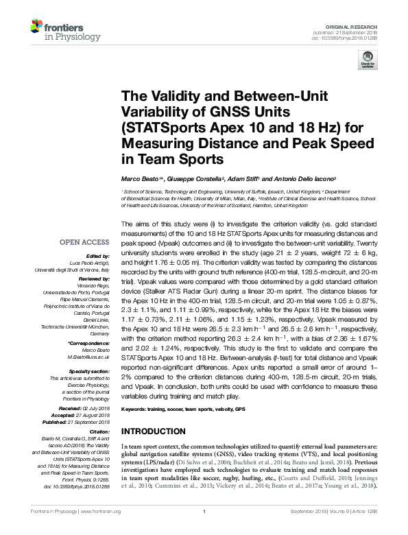 (PDF) The Validity and Between-Unit Variability of GNSS Units ...