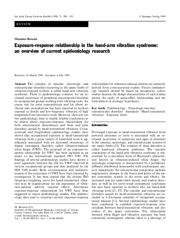 View of Bovenzi, M, Franzinelli, A, Scattoni, L, Vannuccini, L (1994) Hand-arm ...