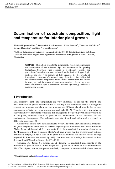 (PDF) Determination of substrate composition, light, and temperature ...