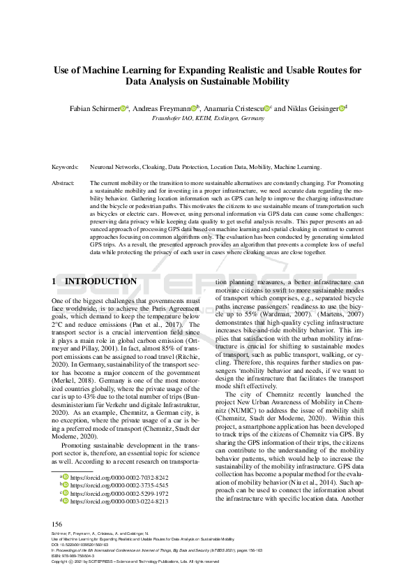 (PDF) Use of Machine Learning for Expanding Realistic and Usable Routes ...
