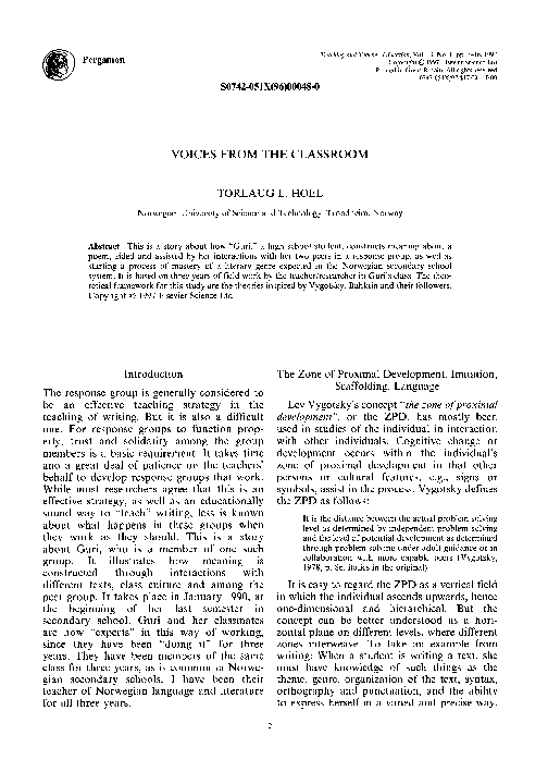 (PDF) Voices from the classroom