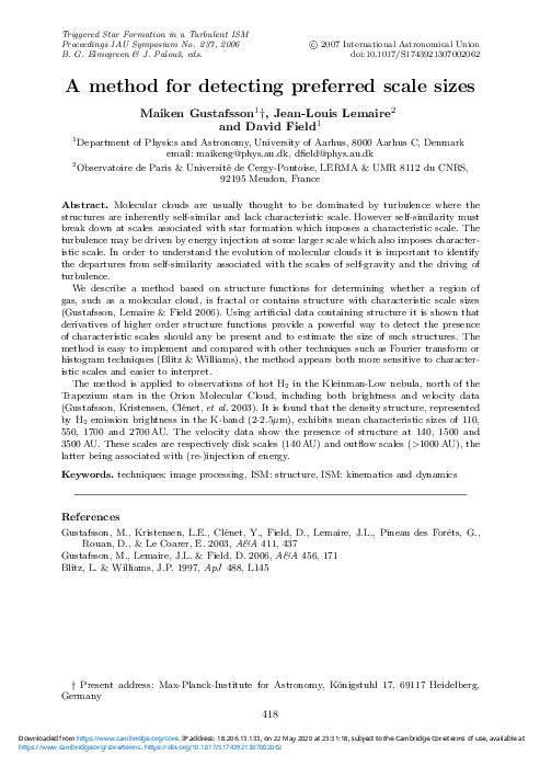 (PDF) A method for detecting preferred scale sizes