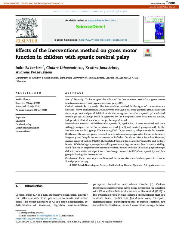 (PDF) Effects of the Inerventions method on gross motor function in ...