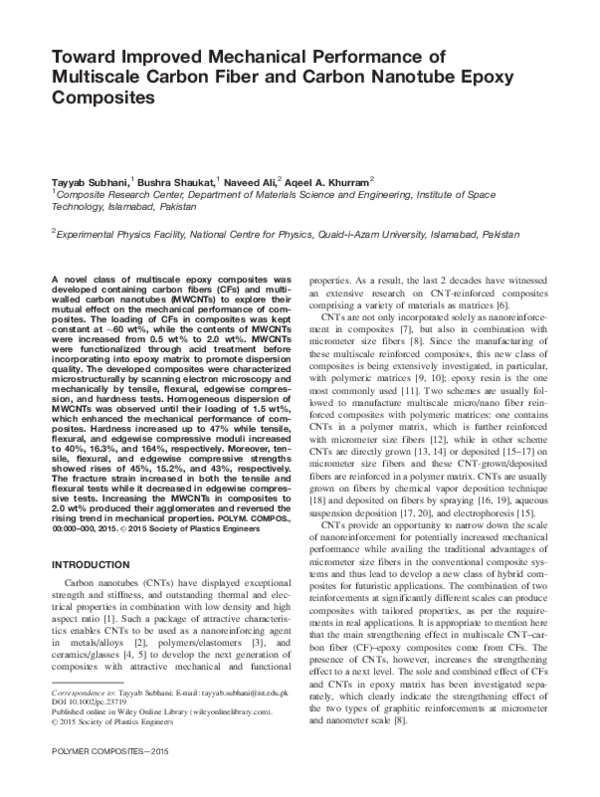 (PDF) Toward improved mechanical performance of multiscale carbon fiber ...