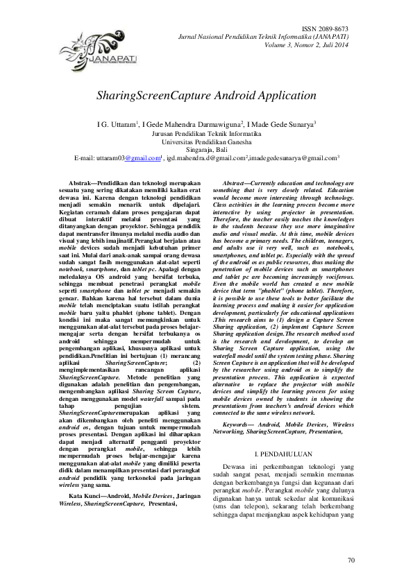 (PDF) Sharing Screen Capture Android Application