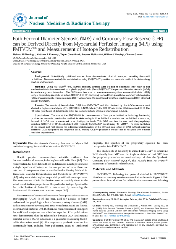 (PDF) Both Percent Diameter Stenosis (%DS) and Coronary Flow Reserve ...
