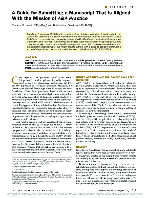 (PDF) A Guide for Submitting a Manuscript That Is Aligned With the ...