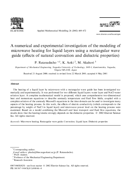(PDF) A numerical and experimental investigation of the modeling of ...