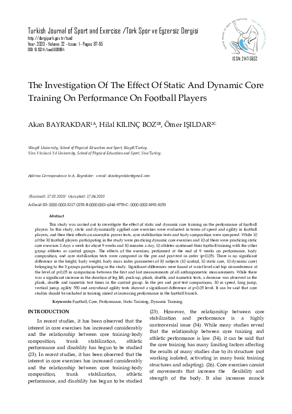 (PDF) The Investigation of the Effect of Static and Dynamic Core ...