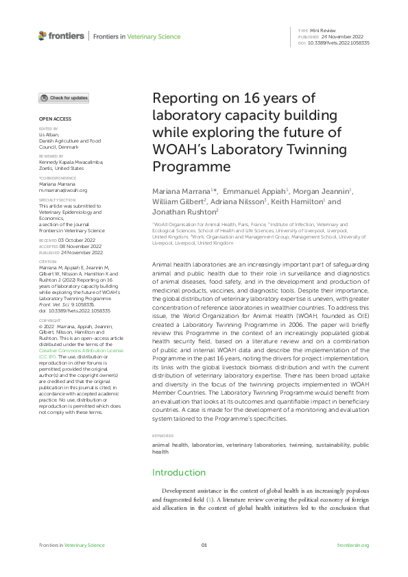 (PDF) Reporting on 16 years of laboratory capacity building while ...