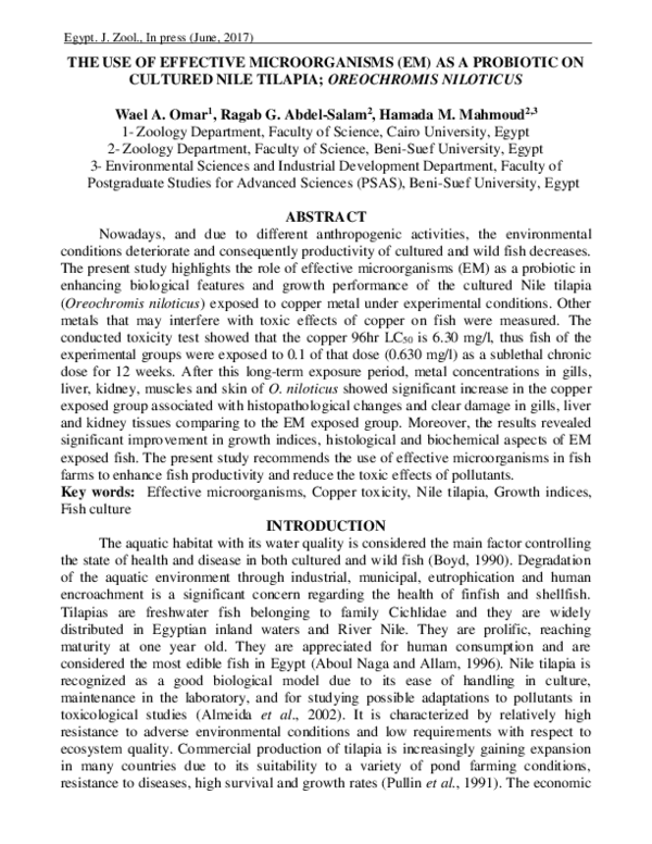 (PDF) THE USE OF EFFECTIVE MICROORGANISMS (EM) AS A PROBIOTIC ON ...