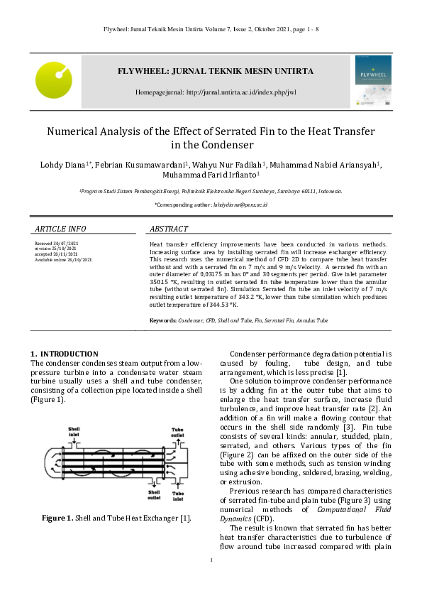 (PDF) Numerical Analysis of the Effect of Serrated Fin to the Heat ...