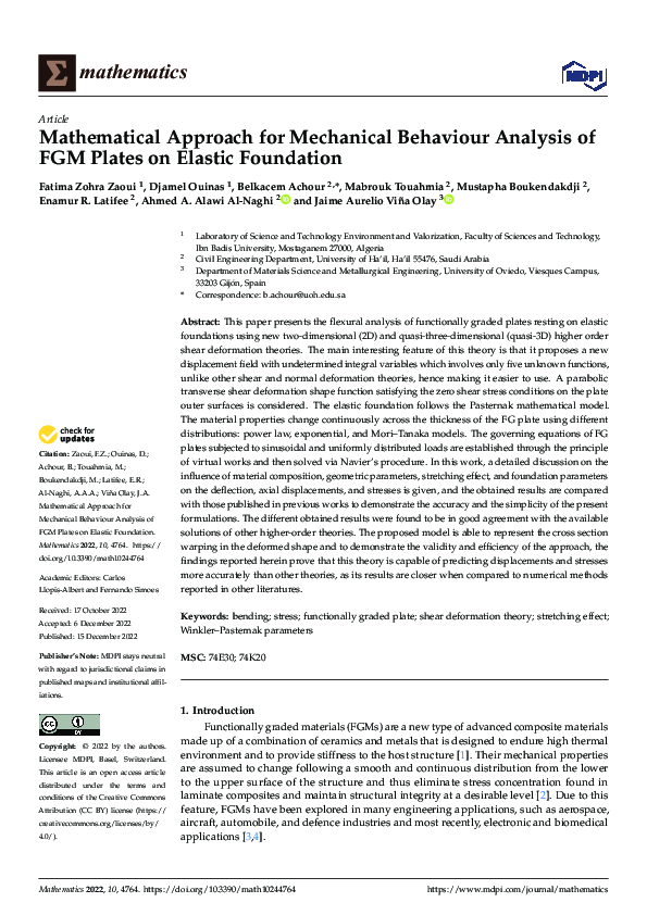 (PDF) Mathematical Approach for Mechanical Behaviour Analysis of FGM ...