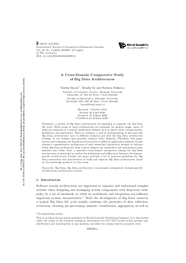 (PDF) A Cross-Domain Comparative Study of Big Data Architectures