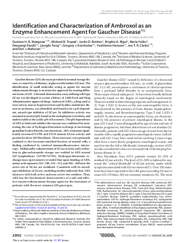 (PDF) Identification and Characterization of Ambroxol as an Enzyme ...