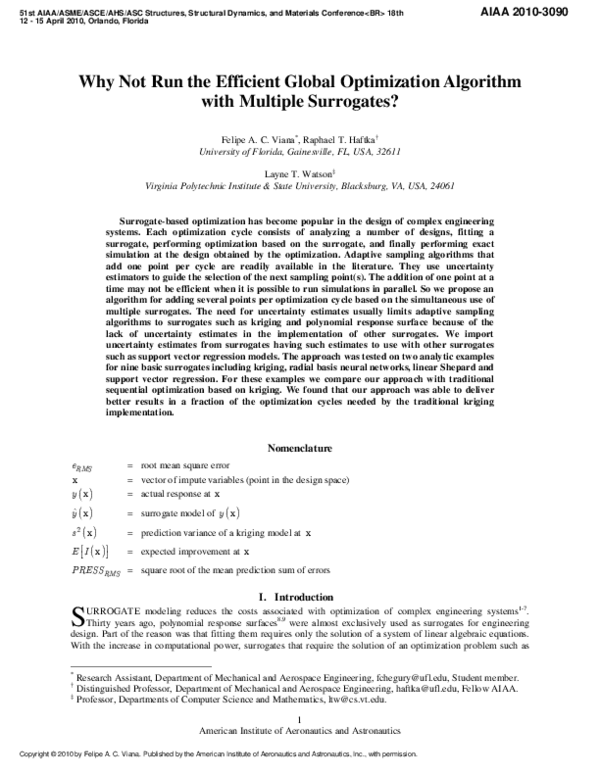 (PDF) Why Not Run the Efficient Global Optimization Algorithm with ...