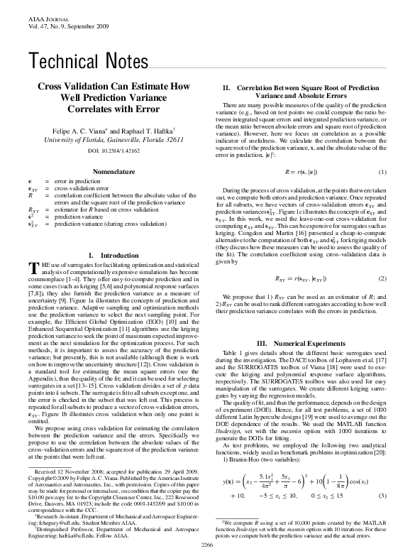 (PDF) Cross Validation Can Estimate How Well Prediction Variance ...